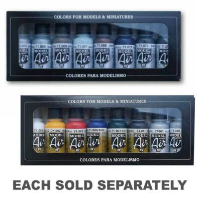 Vallejo Acrylic Metallic Colors Model Air Paint Set Of 8 Colour Bottle Of 17mL