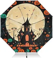 [RPLIFE] Halloween Moon Umbrella, Lightweight Portable Auto Open Close for Women, Travel Umbrellas for Rain, Wind and Sun