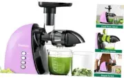 Slow Masticating Juicer, Cold Press Juicer with 2 Speed Modes & Quiet Purple