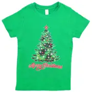 New Kids Christmas Xmas T Shirt Tee Tops 100% Cotton Boys Girls Gift Red White - Tree (Green)