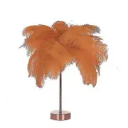 Feather Table Lamp with Remote Control - LED Night Lamp for Bedroom Wedding orange