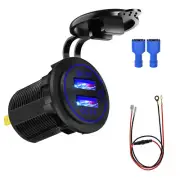12V 24V Car Cigarette Lighter Socket Splitter Dual Charger 3.0 USB Port Adapter