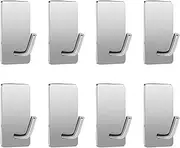 Tongke Self Adhesive Hooks, 8 Pack Small Sticky Waterproof Hangers for Hanging Coat, Hat,Towel Robe Hook Rack Wall Mount