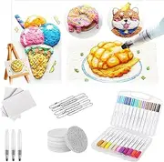 Magic Foam Texture Painting kit, Magic Puffy Paint, Foam Textures Blank Painting Paper, 3D Drawing Canvas Sponge, Art Painting Kits