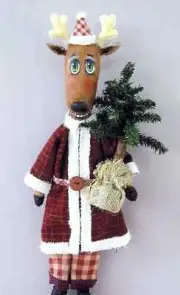 Cloth Folk Art Doll Pattern "Reindeer Ed" by Susan Barmore