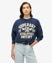 College Script Loose Sweat | Deep Indigo Navy Marle