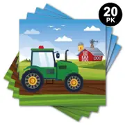 Tractor Farm Theme Luncheon Napkins 16PK - Kids Birthday Party Tableware