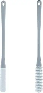 2 Pcs Toe Cleaning Brush, Soft Rubber Toe gaps Cleaning Brush, Long Handle Soft Cleaning Bath Brush, Feet Cleaner Scrub, Toe Cleaning Brushes Bristles for Toe Nail Cleaning(Grey)