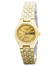 Seiko 5 Automatic 21 Jewels Gold Tone Stainless Steel SYMA04K1 30M Ladies Watch