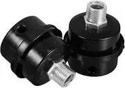 GLEAVI 2pcs Plastic Round Muffler Black 20mm Thread Muffler Air Compressor Noise Reducer Filter For Air Compressor Replacement