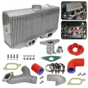 Top Mount Intercooler Kit Y Pipe For Subaru 02-07 WRX STI EJ20 EJ25 Red+ BOV (for: Subaru)