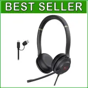 Teams Certified USB Headset with Noise Cancelling Mic - Comfort Meets Clarity