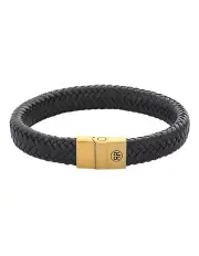 [Rebel & Rose] Full Metal Herringbone Bracelet in Black/Gold