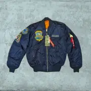 ALPHA INDUSTRIES RARE MICROSOFT FLIGHT SIMULATOR MA-1 JACKET BLUE MEDIUM NWT