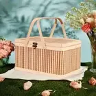 Natural Moon Cake Box Vintage Picnic Basket Bread Storage Basket New Year