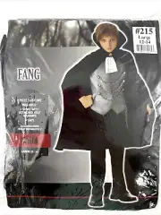 Fang Vampire Childs Halloween Costume Cape Vest W Chains CHILD LARGE 12-14 #215