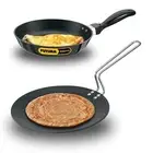 Hawkins Futura 2 Pieces Cookware Set 5 - Non Stick Tava and Frying Pan, Black