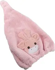 HONITANO Cartoon Deer Quick Dry Hair Towel Super Absorbent Coral Fleece Hair Wrap Fast Drying Cap for Women Gentle Wet Reduces Damage Adorable Design for Bathing and