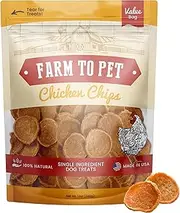One Bark Foods LLC Farm to Pet Training Treats Chicken Chips, Single Ingredient, Lean, All Natural, Healthy Dog Treats for Small, Medium, Large & Puppy Dogs, Made in USA