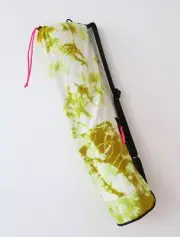 Lime Green Yoga Mat Bag, tie-dye, with strap and pockets, drawstring