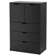 NORDLI chest of 5 drawers, anthracite, 80x122 cm
