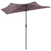 Clihome 9-ft Bistro Umbrella w/o Weight Base Half-Round Waterproof Polyester Tan