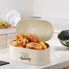 Metal Bread Box Bin with Hinged Lid Farmhouse Bread Box for