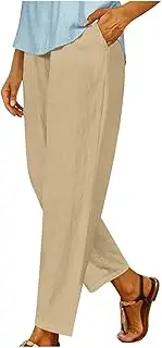 [Generic] Ladies White Leggings Palazzo Trousers for Women Khaki Short Leg Flared Plus Sports with Pockets Straight Joggers Knee Length Lace Cropped 3/4 Pants Petite Red Multipack