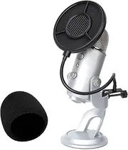YOUSHARES Blue Yeti Pop Filter Foam Windscreen - 5.5 Inch Diam 6 Layers Pop Filter for Mic Cover Yeti Pop Screen Compatible with Blue Yeti Microphone Professional Metal Pop Filter by