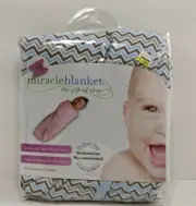 Miracle Blanket Swaddle. Newborn-14 weeks. Light Blue Chevron.