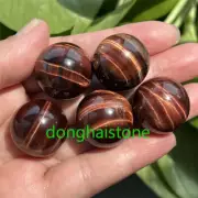 5PCS Natural Red Tiger’s Eye Quartz Carved Sphere Quartz Crystal Ball Gem 20mm+