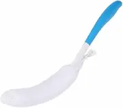 Back Bath Brush with Sponge,Back Scrubber Bath Mesh with Anti-Slip Curved Long Handle Bath Body Brush for Elderly Aid Bathing and Shower (Blue, One size)