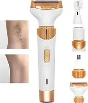 [Qkbuza] Electric Shaver, Rechargeable Women Face Body Electric Shaver, Four Heads Dry Wet Use Female Hair Remover Tool for Traveling, Swim Ready, Bridal Prep, Dating