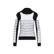 [Jean Paul Gaultier] Jean Paul Gaultier-Black Printed "Mariniere" Pullover-Donna S STAND
