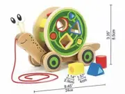 Award Winning Hape Walk-A-Long Snail Toddler Wooden Pull Toy