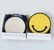 Vivitar Old CLOCK AND SMILEY FACE Shaped Digital Clock Yellow Blue Jumbo Numbers