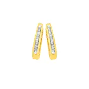 9ct Diamond Huggies Earrings Tdw=.25ct