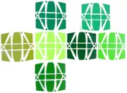 Replacement stickers for you Rubiks´s cube HexaminX range Green
