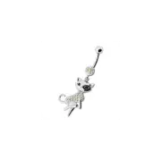 Dancing Cat Dangling Belly Ring
