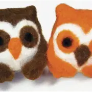 WhimsiCrafts Fluffy Owl Needle Felting Kit - Create Adorable Round and Wooly Owl