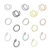 15 Pcs Nose Stainless Steel Clips Spiral Rings Miss