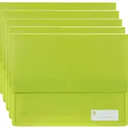 Marbig Polypick Document Wallet Heavy Duty A4 Green Lime Pack 5