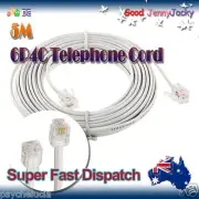 5m 6P4C RJ11 RJ12 Telephone ADSL Straight Pin Line Cord Cable White Made in AU
