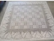 NEW Woven Nottingham Black Tie Winters Eve 60x126 Rectangle White