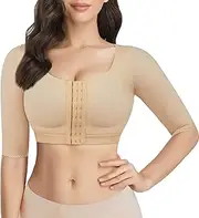 CYDREAM Women Arm Shaper Tops Slimmer Compression Sleeves Post Surgery Posture Corrector Tank Top, Beige, Medium