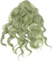 WRITWAA Long Wavy Bang Wig for Women Synthetic Curly Hair Extension Fluffy Heat Resistant Wig for Daily Wear Cosplay Parties and Festivals