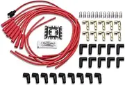Universal 8.5mm Spark Plug Spiral Core Silicone Wires Set Red with Straight Boots Fits HEI & Non-HEI V8
