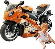 Motorcycle Model Kit Set | Sound and Light Features Toy Figure Kit | Friendly Motorcycle with Pullback Motor for Boys, Girls, Kids, Adults