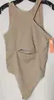 Collie Body Suit Light Brown XL Woman 38D 40D Slit Center Non Open Crotch NWT