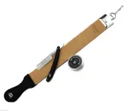 Leather Strop Strap, Straight Cut Throat Razor, Strop Paste, 3 PC set